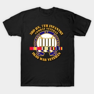 3rd Bn, 7th Infantry - Iraq Vet  w SVC Ribbons T-Shirt